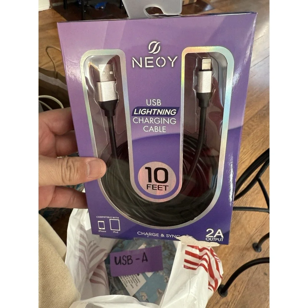 Neoy USB Charging Cable , 10 Feet Long , For Old iPhones‎